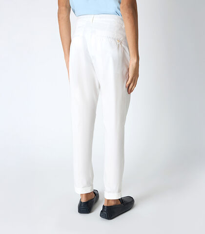 Pantalone da uomo con pinces bianco, Valerio 1966, 25N8T5012TSBIAN42, 002