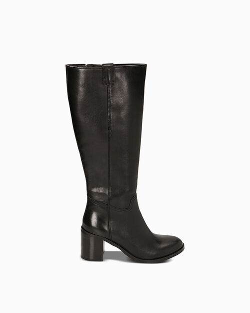 CALZATURA STIVALE PELLE NERO, BLACK