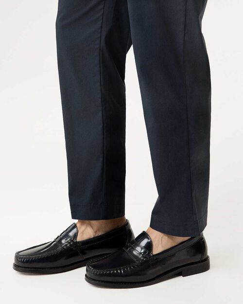 Mocassino blu con mascherina decorativa, BLUE