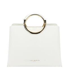 Borsa a mano donna bianca con manico circolare, Valerio 1966, 2523T3636EPBIANUNI, 001 preview