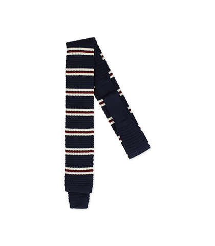 Cravatta blu in cotone con fondo dritto, Valerio 1966, 11I9T0028TSBLUEUNI, 001
