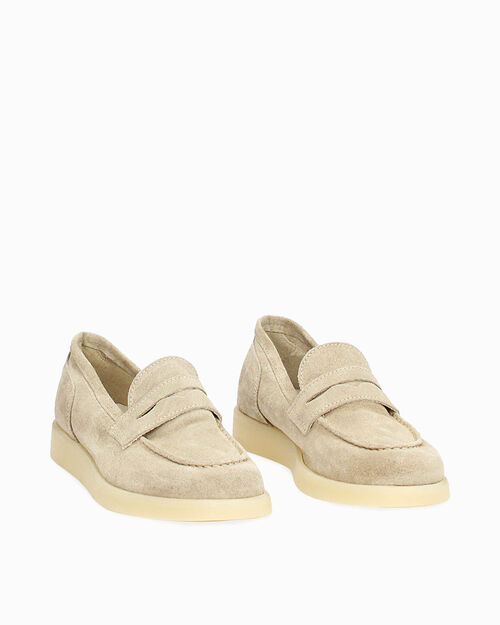 CALZATURA MOCASSINO CAMOSCIO BEIG, BEIGE