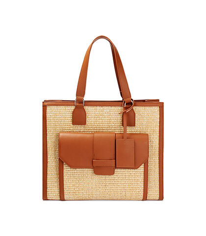 Borsa da donna in raffia beige, Valerio 1966, 2523T4547RFBEIGUNI, 001