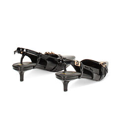 Décolleté slingback in vernice nero, tacco 4,5 cm, Valerio 1966, 2449T4582VENERO035, 003 preview