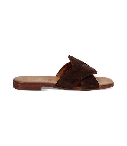 Sandalo basso da donna in camoscio testa di moro, Valerio 1966, 2572T3932CMMORO035, 001