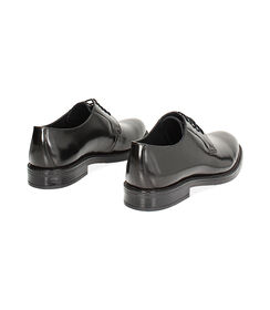 Elegante allacciato in pelle nera, Valerio 1966, 26N4T6501APNERO040, 004 preview