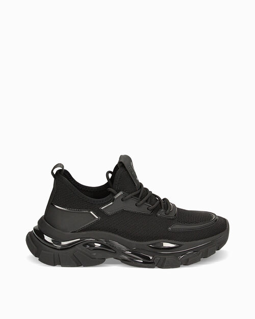 Sneakers nere in tessuto, BLACK