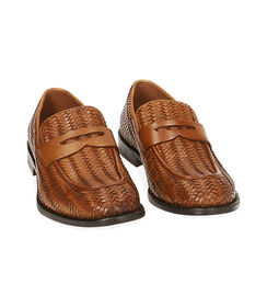 MAN SHOES MOCASSINS LEATHER-BRAIDED COGN, Valerio 1966, 1914T9702PICOGN040, 002 preview