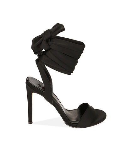 Sandali neri in lycra, tacco 10,5 cm, Valerio 1966, 2121T5612LYNERO035, 001