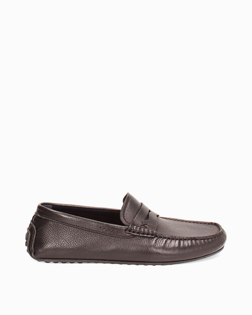 Mocassino da uomo in pelle testa di moro casual, DK BROWN