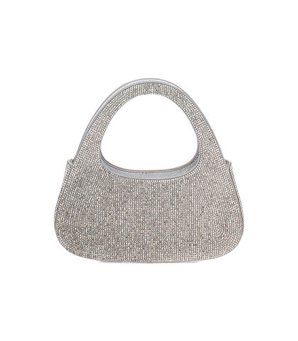 Mini bag gioeillo in laminato con pietre argento, Valerio 1966, 2551T6231LPARGEUNI, 001