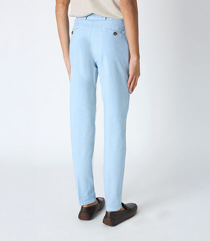 Pantalone da uomo basic celeste, Valerio 1966, 25N8T5017COCELE42, 002