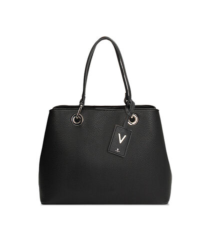 Borsa a mano nera con dettagli eleganti, Valerio 1966, 2657T1532EPNEROUNI, 001