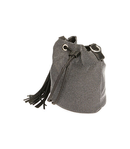 Mini bag nera in strass, Valerio 1966, 2023T2028MPNEROUNI, 002
