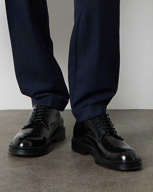 Allacciate da uomo nere eleganti, BLACK