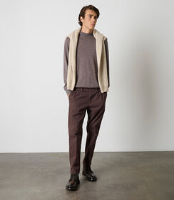 Pantaloni da uomo in tessuto color testa di moro, Valerio 1966, 26N9T1990TSMORO48, 001 preview