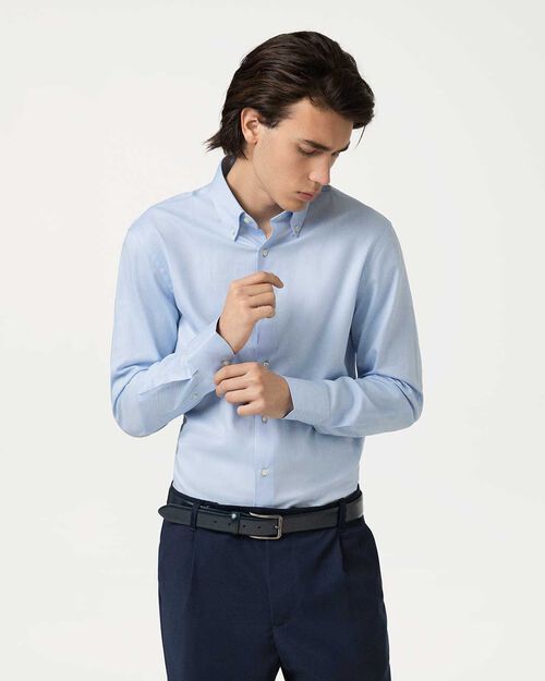 Camicia ml celeste con abbottonatura invisibile, LT BLUE