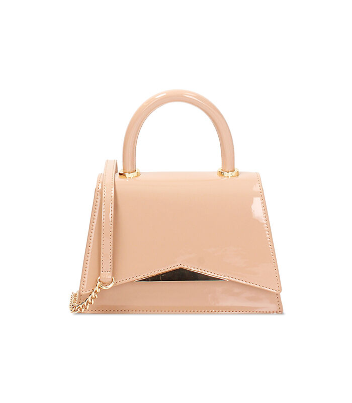 Mini bag da donna in vernice nude, Valerio 1966, 2551T6176VENUDEUNI