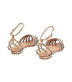 Ballerine da donna borchiate in vernice nude, Valerio 1966, 25G4T2056VENUDE036, 004 preview