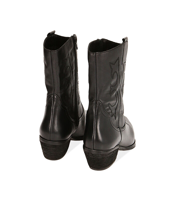 Camperos neri in pelle, tacco 5,5 cm | Valerio 1966