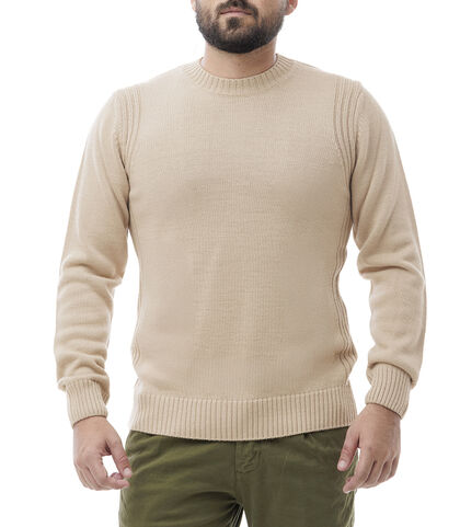 Maglione beige casual, 24J2T0238TSBEIGI, 001