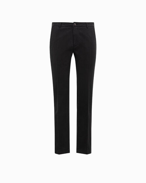 Pantaloni neri slim fit con tasche a filetto, BLACK