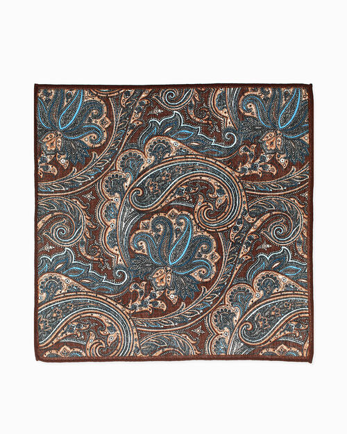Pashmina multicolor blu con motivo paisley, MULTICOLOR-BLUE