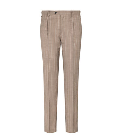 Completo pantalone marrone-beige gessato, Valerio 1966, 2786T1002TSMABE42, 001