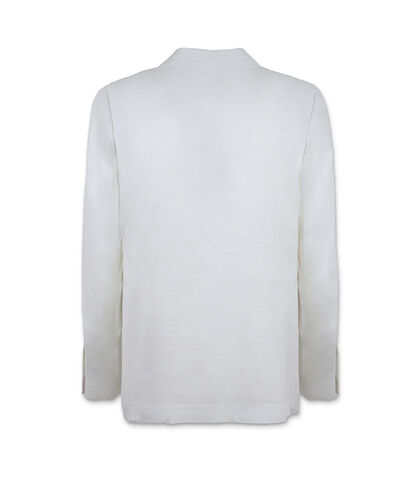 Giacca doppiopetto da uomo in lino bianco, Valerio 1966, 25R1T2437LNBIAN42, 002