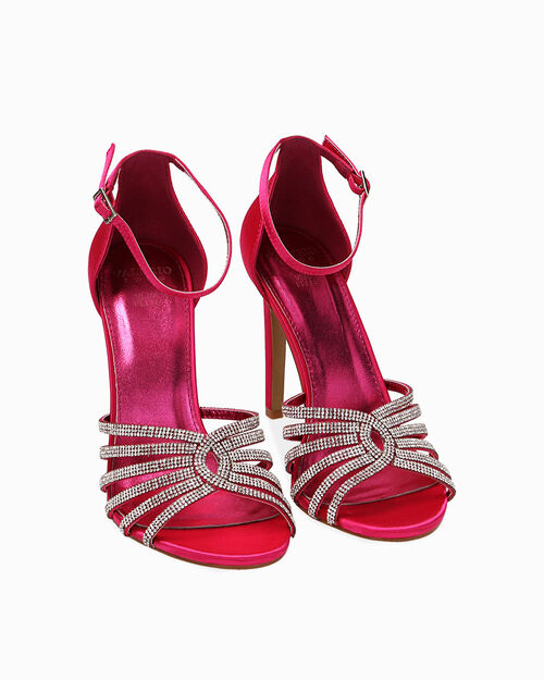 Sandali fragola in raso, tacco 10,5 cm, STRAWBERRY