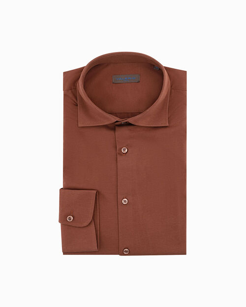 Camicia ruggine in cotone manica lunga, RUST