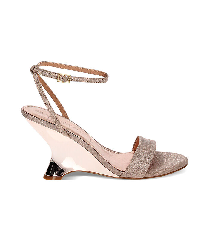 Sandali con zeppa glitter discount