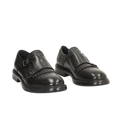 CALZATURA UOMO ALLACCIATO PELLE NERO, Valerio 1966, 2453T4001PENERO039, 002
