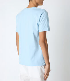 Maglietta da uomo basic, in cotone celeste, Valerio 1966, 25N8T0050COCELEI, 002 preview