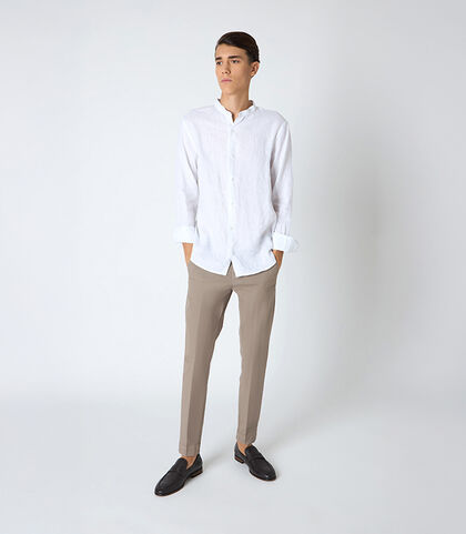 Pantalone  da uomo in cotone fango classico, Valerio 1966, 25N8T5001COFANG42, 001