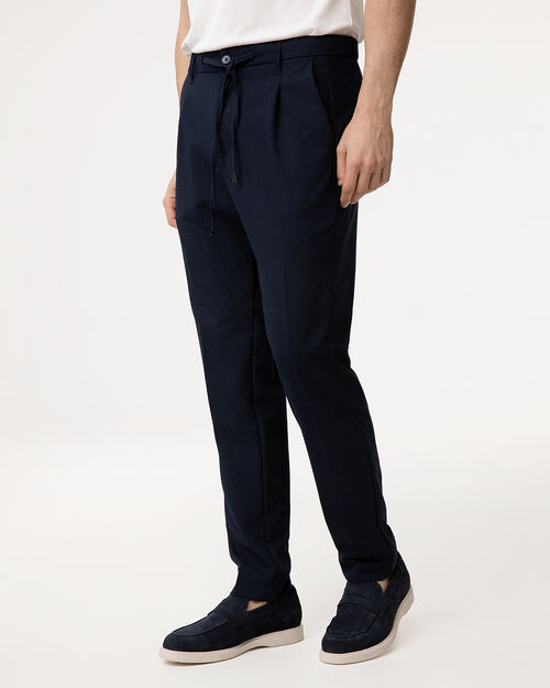 Pantalone blu dal taglio essenziale, BLUE