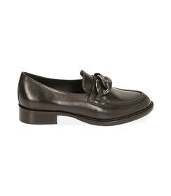 Mocassini neri in pelle, tacco 4 cm , Valerio 1966, 20N8T5010PENERO036, 001 preview
