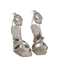 Sandali argento laminato, tacco 10 cm , Valerio 1966, 19M8T2401LMARGE035, 002 preview
