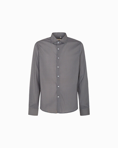 Camicia blu moro a micro quadretti