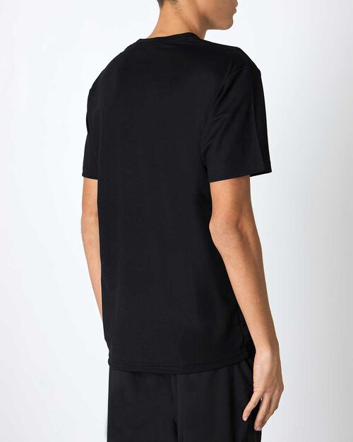 T-shirt da uomo stretch nera, BLACK