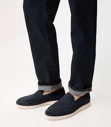 Mocassino blu con cuciture a contrasto, Valerio 1966, 27Z1T6106CMBLUE039, 002