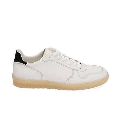 Sneakers bianco/nero in pelle, Valerio 1966, 2195T1142PEBINE039, 001