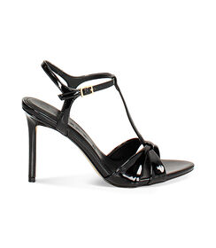 Sandalo donna nero in vernice, tacco 9,5 cm, Valerio 1966, 2521T4305VENERO036, 001 preview