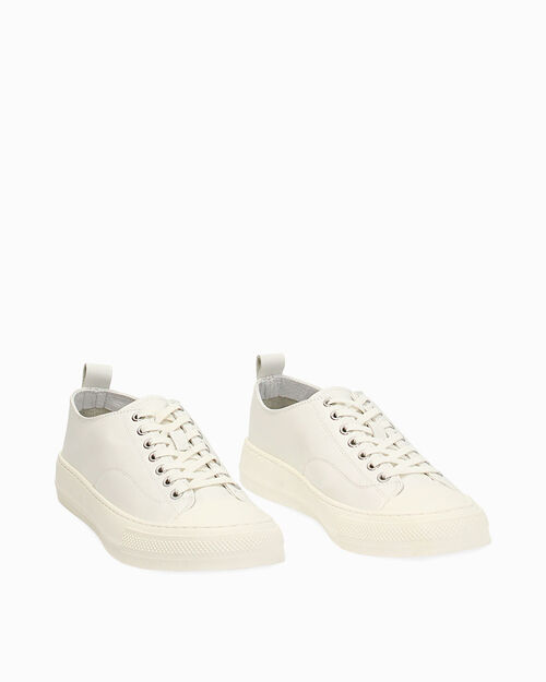 Sneakers bianche urban in pelle, WHITE