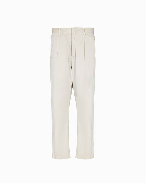 Pantaloni beige con piega frontale, BEIGE