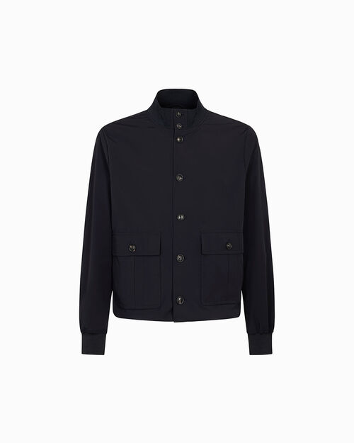 Giubbino blu con dettagli moderni, BLUE