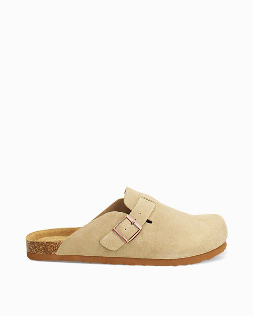 Sabot uomo con suola fussbett taupe, TAUPE
