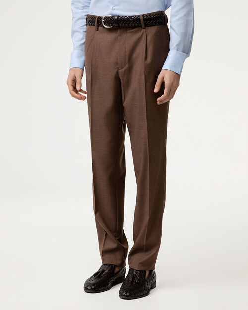 Completo pantalone marrone elegante, BROWN