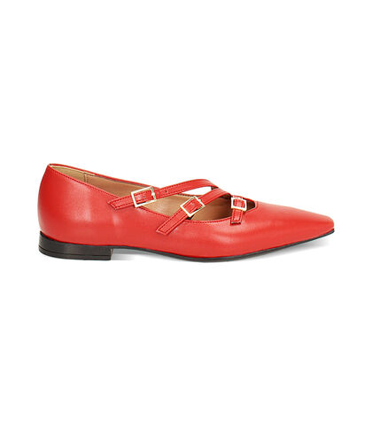 Ballerine rosse a punta con fibiette, Valerio 1966, 24M8T0502EPROSS035, 001