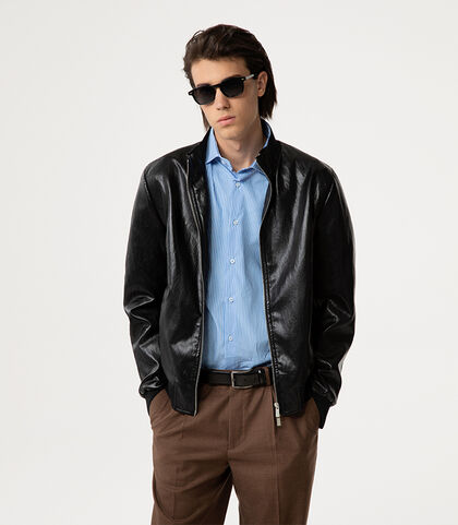 Giubbino nero con dettagli classici, Valerio 1966, 2785T6300EPNEROI, 002